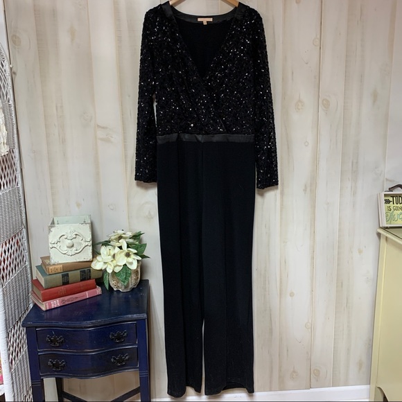 Gibson Latimer Black Jumpsuit Sequin 14 Gatsby - Picture 3 of 8